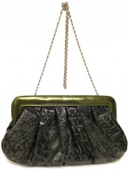 Clutch - Shiny Croc Embossed – Green – BG-90245GR